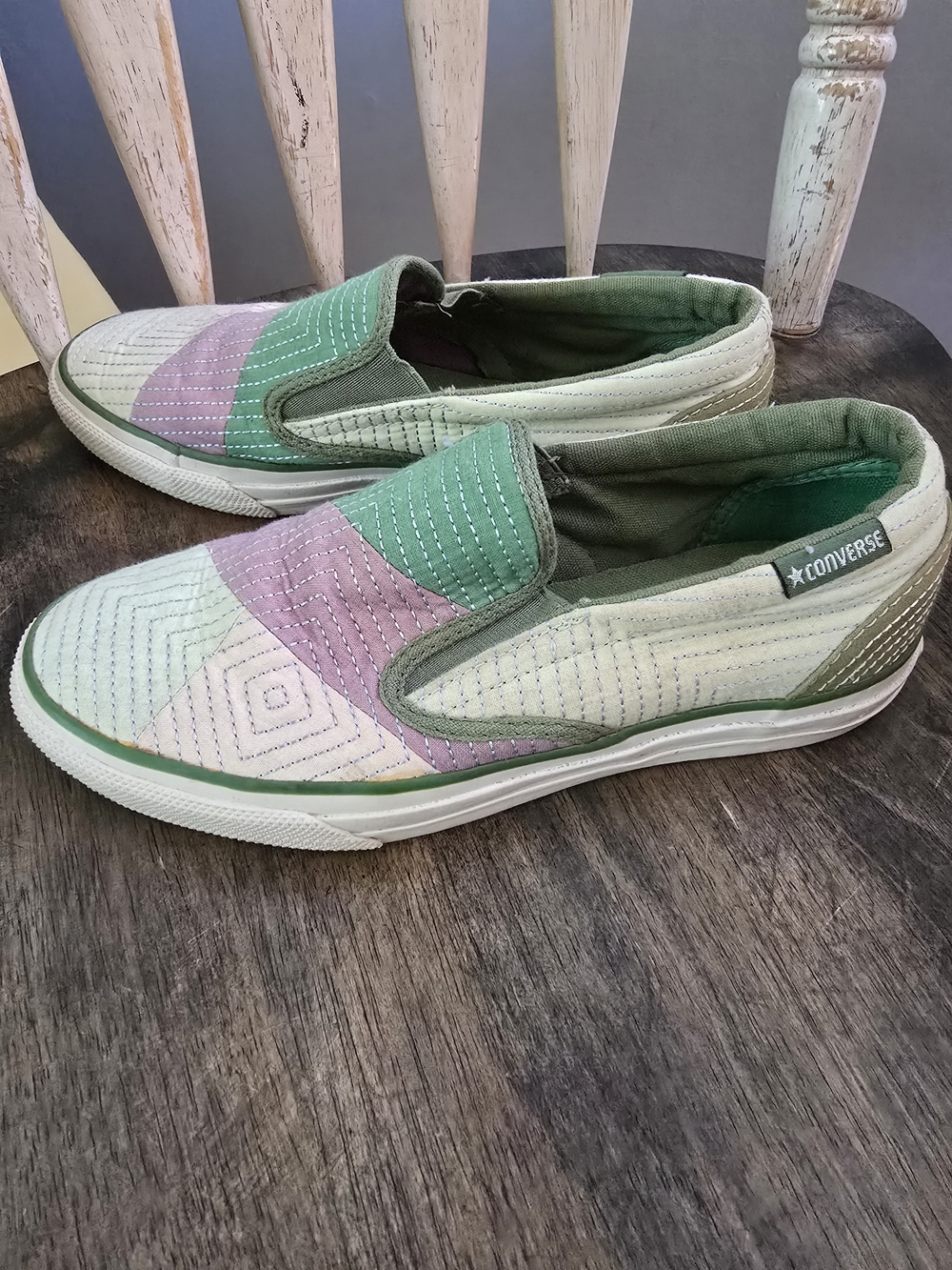 Converse Quilted Slip-On Mules in Mint, Lavender & Cream